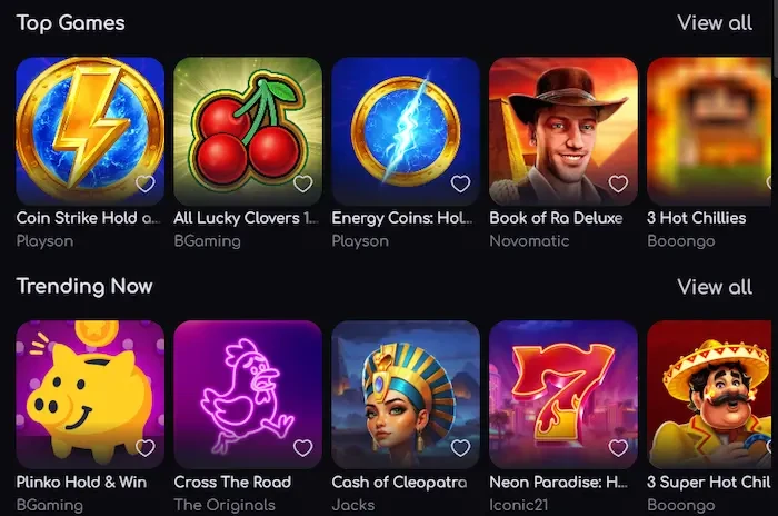 Katana Spin Casino Home games